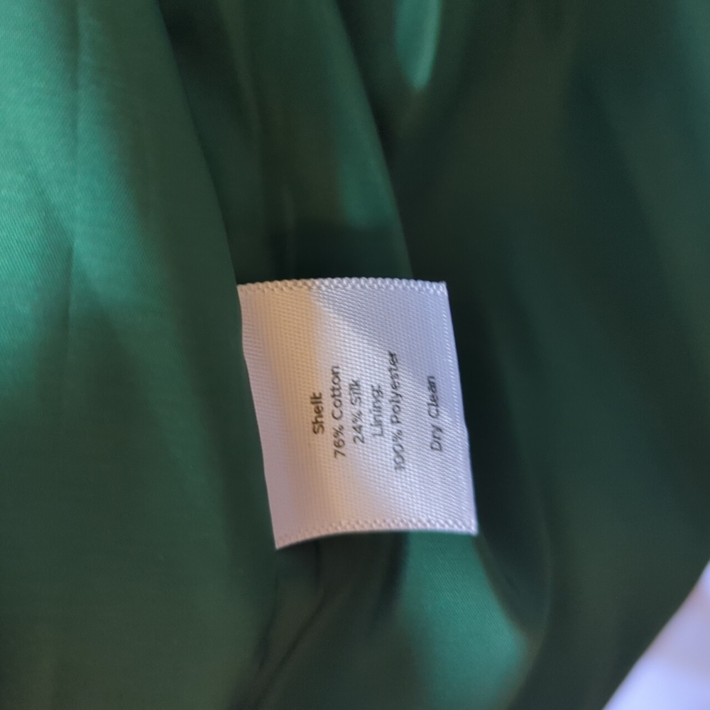 Talbots Emerald Green Cotton Silk Blazer Jacket Women's Size 20 NWT - Picture 3 of 11